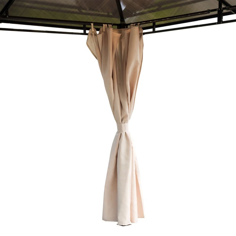 3 x 3.6m Gazebo With Polycarbonate Roof & Steel Frame - Trade Warehouse