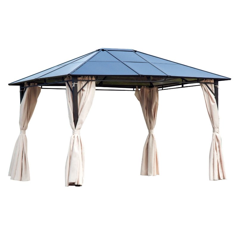 3 x 3.6m Gazebo With Polycarbonate Roof & Steel Frame - Trade Warehouse