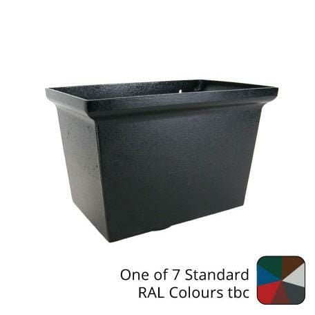 300mm Large Rectangular Cast Aluminium Rectangular Hopper Head - 76mm (3") Outlet - One of 7 Standard RAL Colours TBC - Trade Warehouse