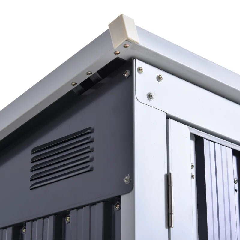 3.2 x 5.1ft Corrugated Steel Two-Bin Storage Shelter - Black - Trade Warehouse