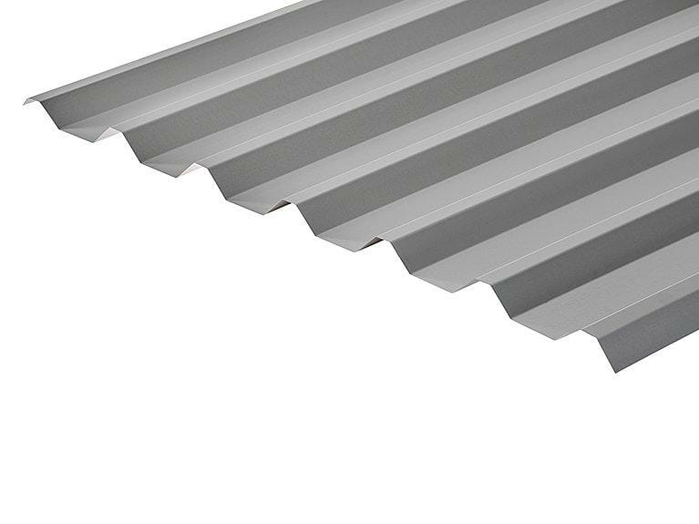 34/1000 Box Profile Polyester Paint Coated 0.5mm Metal Roof Sheet Light Grey - Trade Warehouse