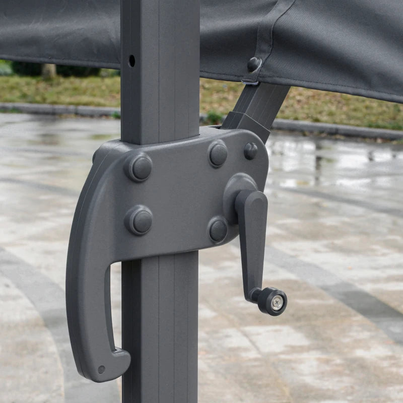 Grey  4.5m Patio Parasol - 360° Rotation