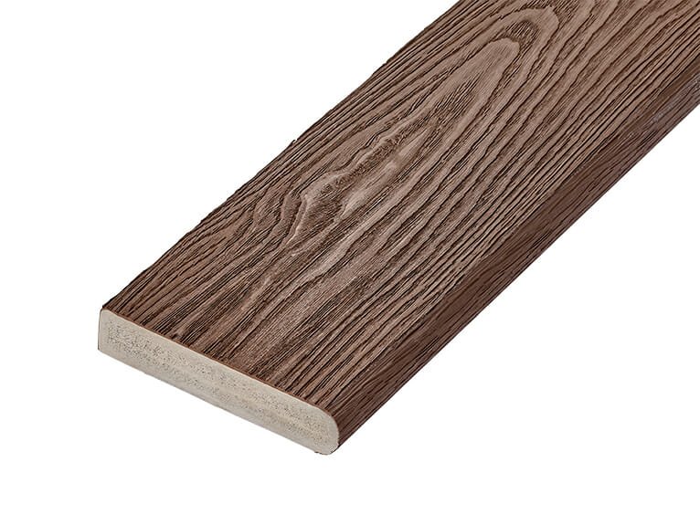 3.6m Premium Woodgrain Effect Bullnose Board Capstock PVC-ASA - Trade Warehouse