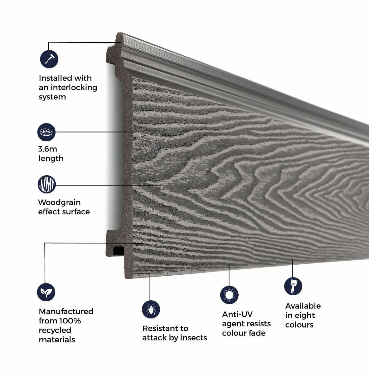 3.6m Woodgrain Wall Cladding - Trade Warehouse