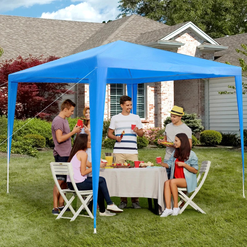 Blue 2.7m x 2.7m Garden Marquee Party Tent