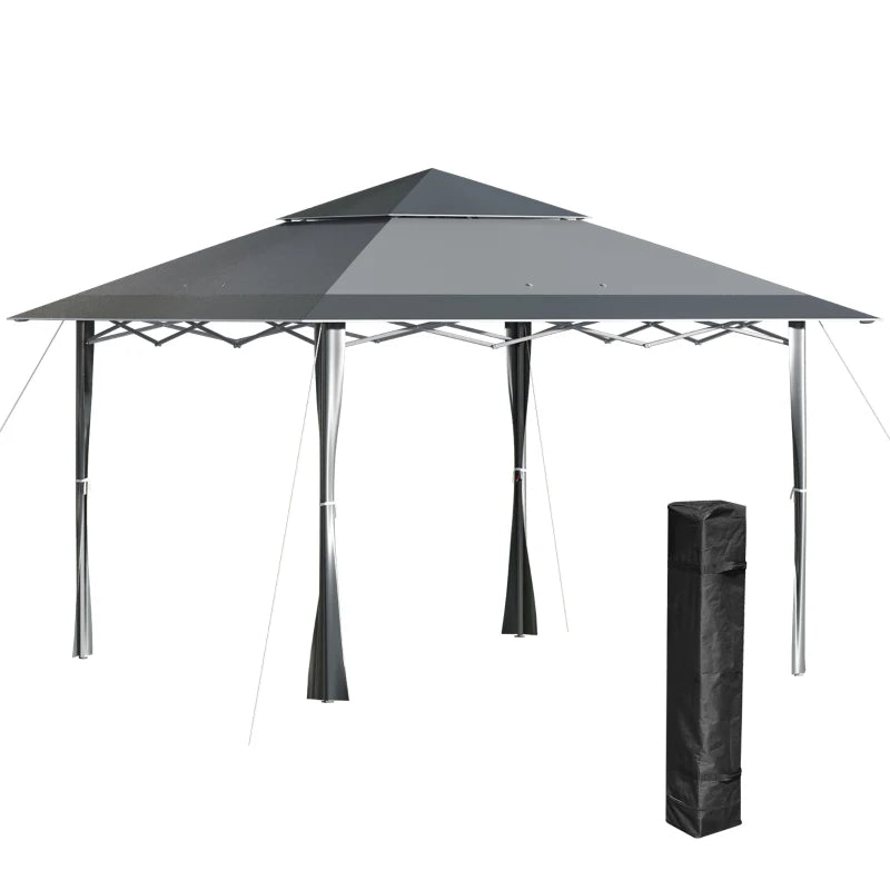 4m x 4m Dark Grey Pop-up Gazebo With Steel Frame