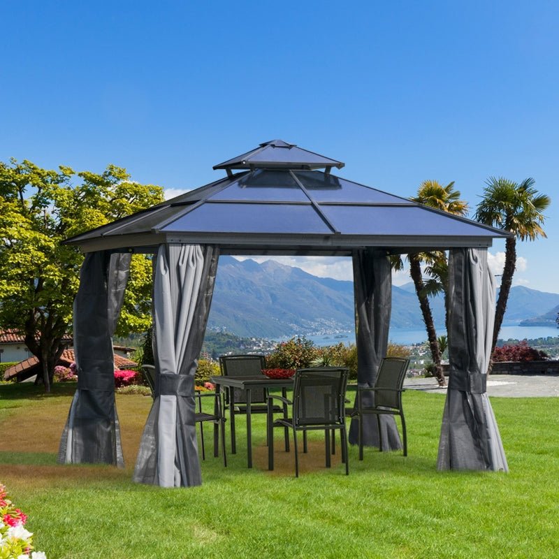 3m x 3m Gazebo Cabana with Steel Frame & Net Sidewalls - Trade Warehouse