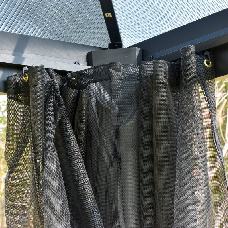 3m x 3m Gazebo Cabana with Steel Frame & Net Sidewalls - Trade Warehouse