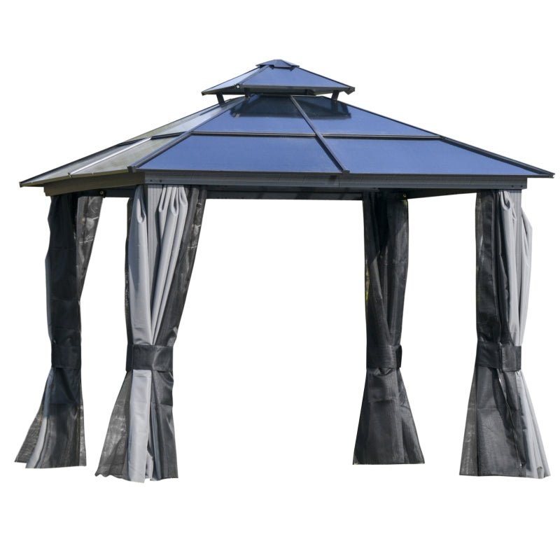 3m x 3m Gazebo Cabana with Steel Frame & Net Sidewalls - Trade Warehouse