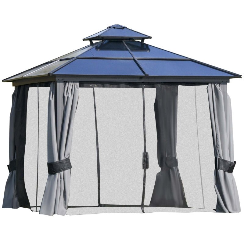 3m x 3m Gazebo Cabana with Steel Frame & Net Sidewalls - Trade Warehouse