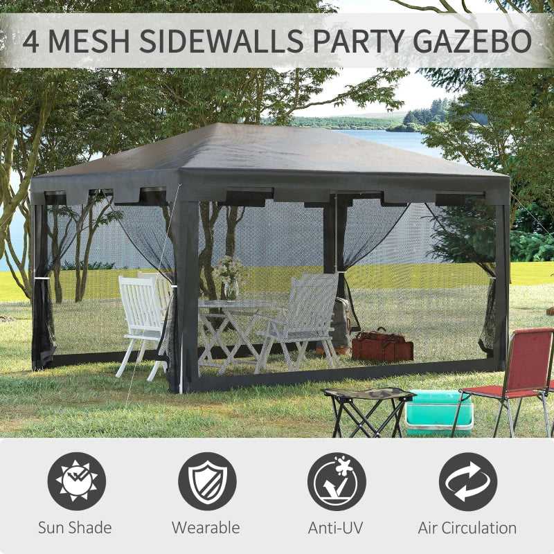 Dark Grey 4m x 3m Pop Up Gazebo