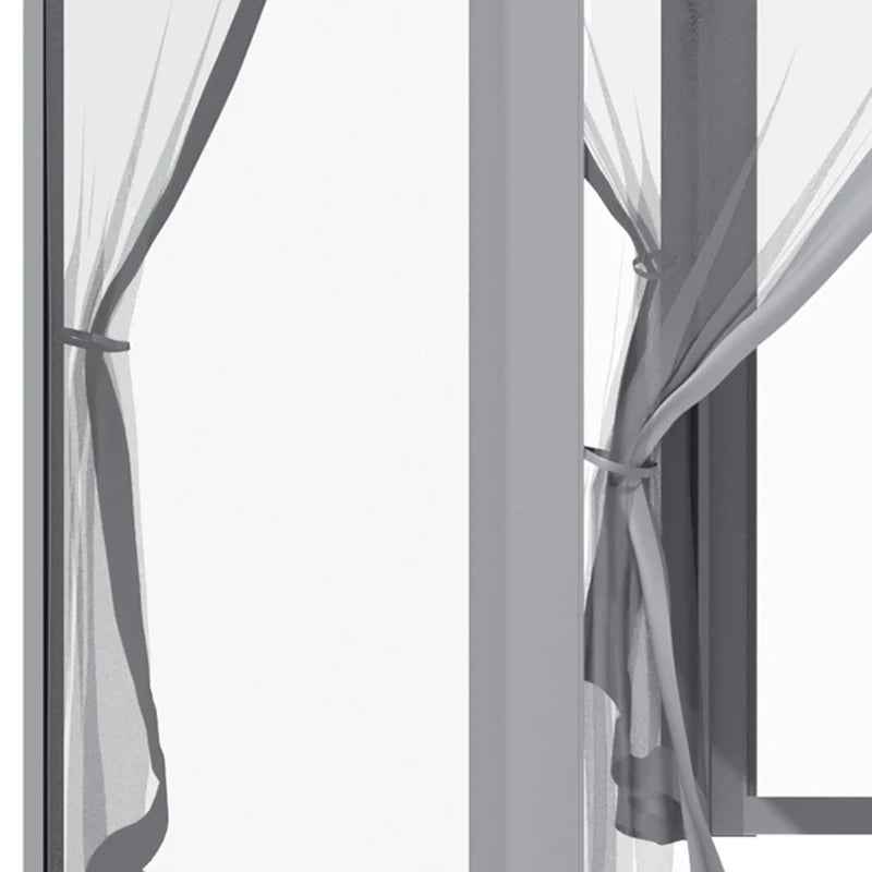 Grey 3m x 3m Hexagonal Pop Up Gazebo - Adjustable Height and Roller Bag