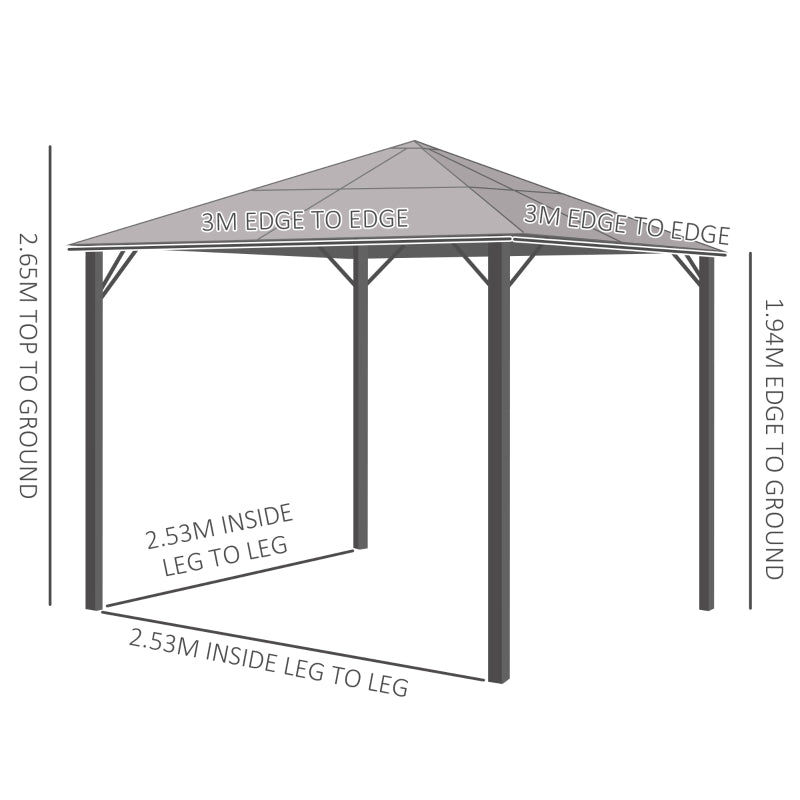 3x3 Garden Gazebo With Mesh Netting - Trade Warehouse