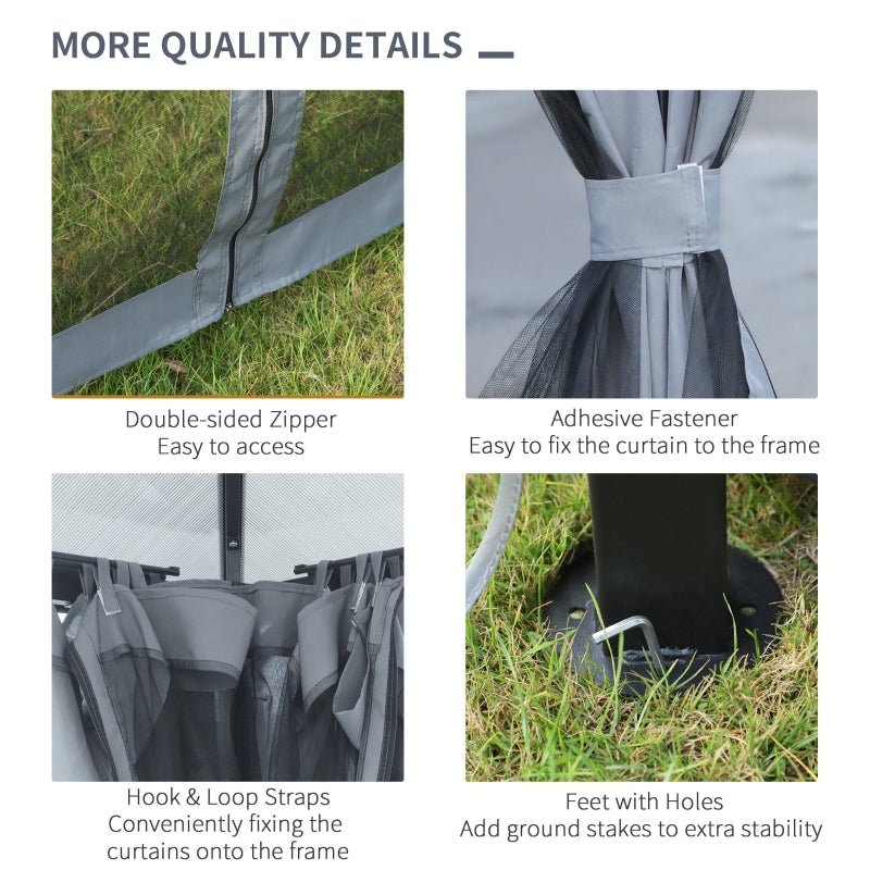 3x3 Garden Gazebo With Mesh Netting - Trade Warehouse