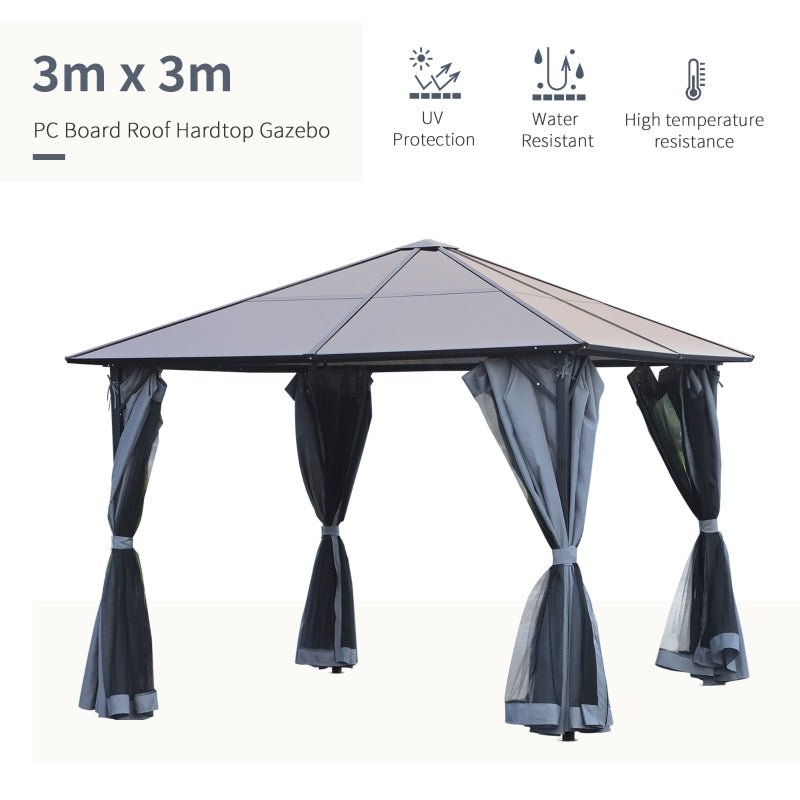 3x3 Garden Gazebo With Mesh Netting - Trade Warehouse