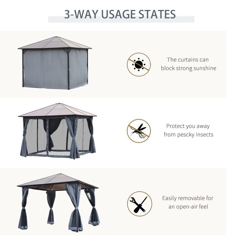 3x3 Garden Gazebo With Mesh Netting - Trade Warehouse