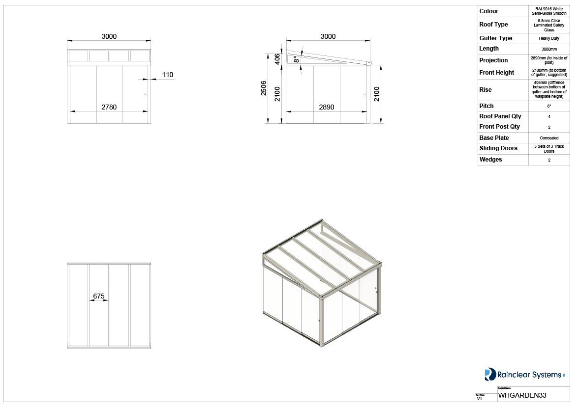 3X3M Aluminium Garden Room - Anthracite Grey - Trade Warehouse