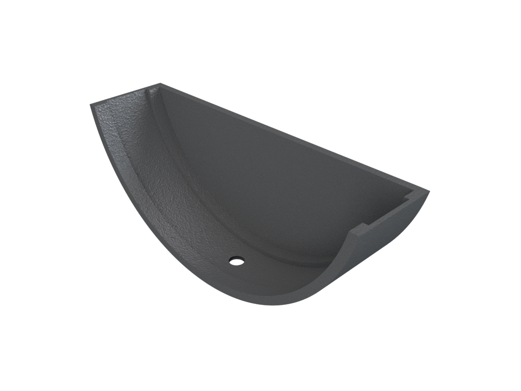 4" Plain Half Round Gutter External Stopend Primed - Trade Warehouse