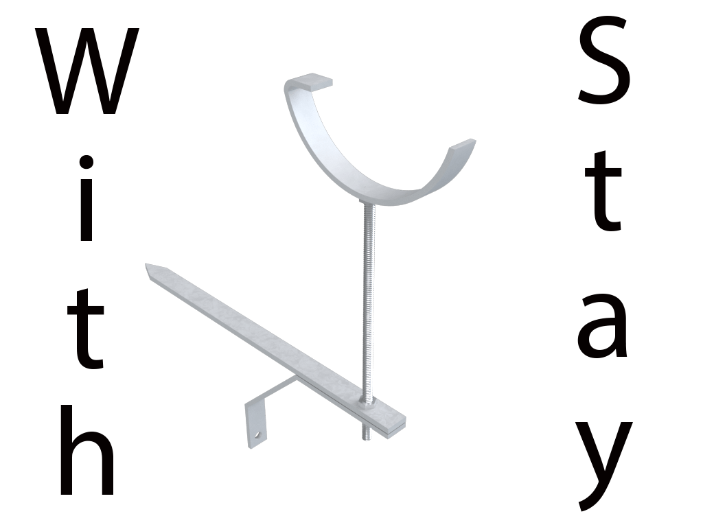 4" Plain Half Round Gutter Rise & Fall Bracket + 13" Stay Primed - Trade Warehouse