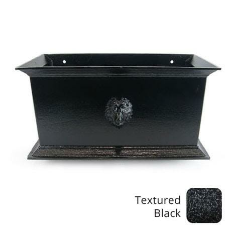 400mm Cast Aluminium Ornamental Hopper Head (with Lion Head motif) - 63mm (2.5") Outlet - Textured Black - Trade Warehouse