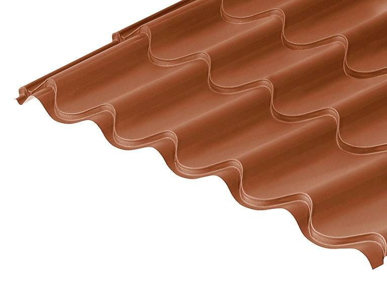 41/1000 Tile Form 0.6 Thick Mica Coated Roof Sheet Copper Brown - Trade Warehouse