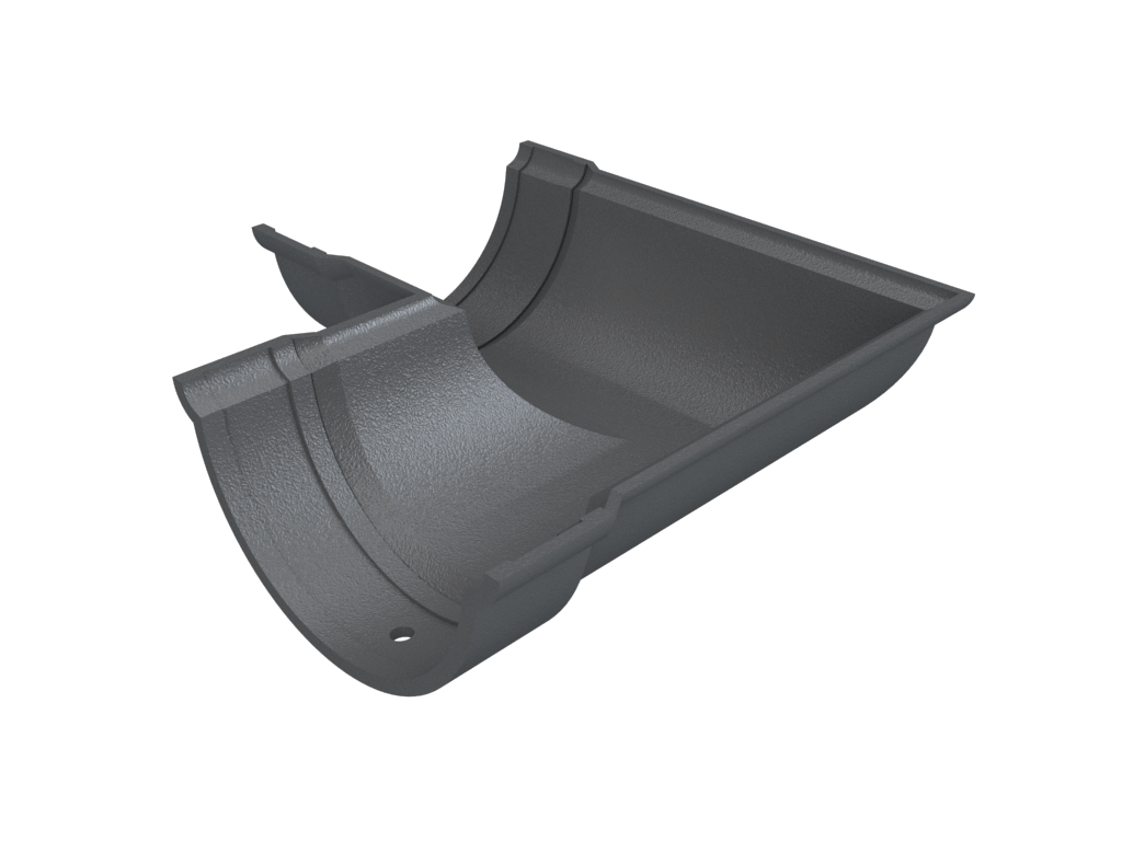 4.5" Beaded Half Round Gutter 90 Degree Angle Primed - Trade Warehouse