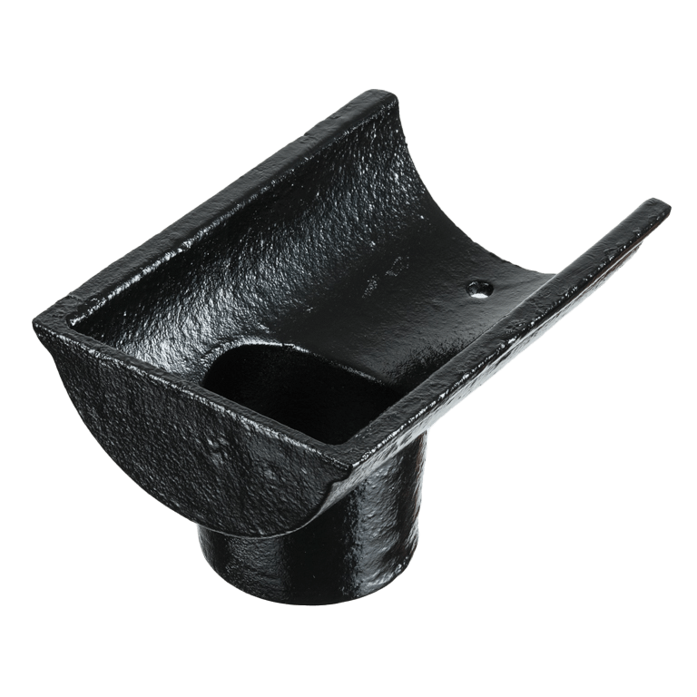 4.5" Beaded Half Round Gutter Dropend Outlet 2.5" Internal Painted - Trade Warehouse
