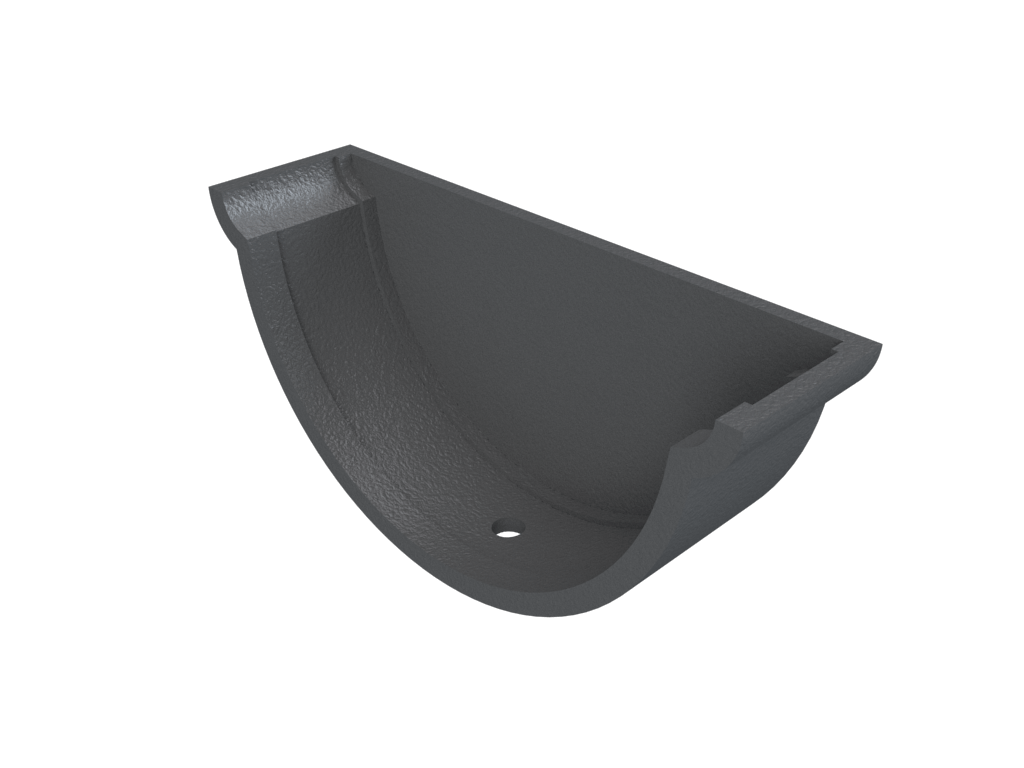 4.5" Beaded Half Round Gutter External Stopend Primed - Trade Warehouse
