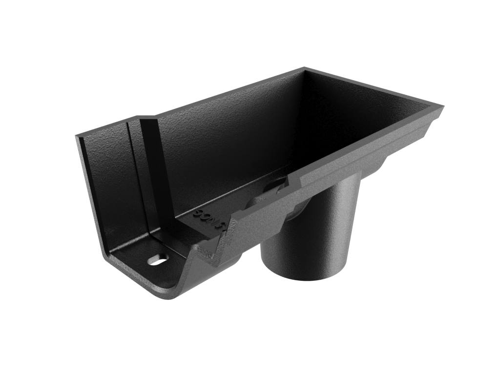 4.5" Notts Pattern Ogee Gutter Dropend Outlet 2.5" External Painted - Trade Warehouse