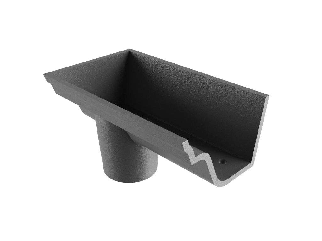 4.5" Notts Pattern Ogee Gutter Dropend Outlet 2.5" Internal Primed - Trade Warehouse