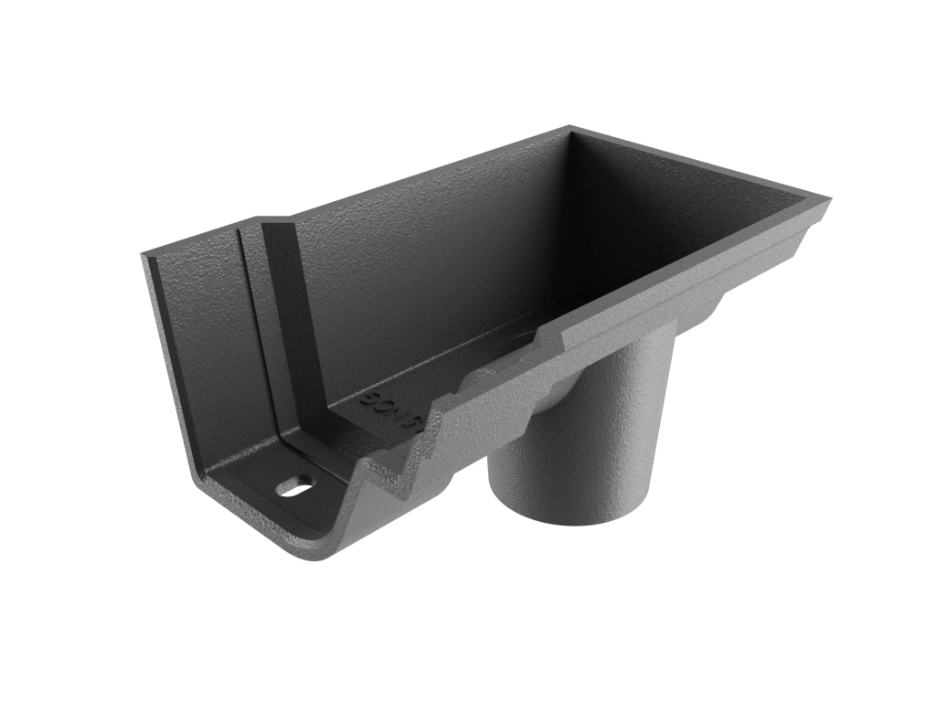 4.5" Notts Pattern Ogee Gutter Dropend Outlet 3" External Primed - Trade Warehouse