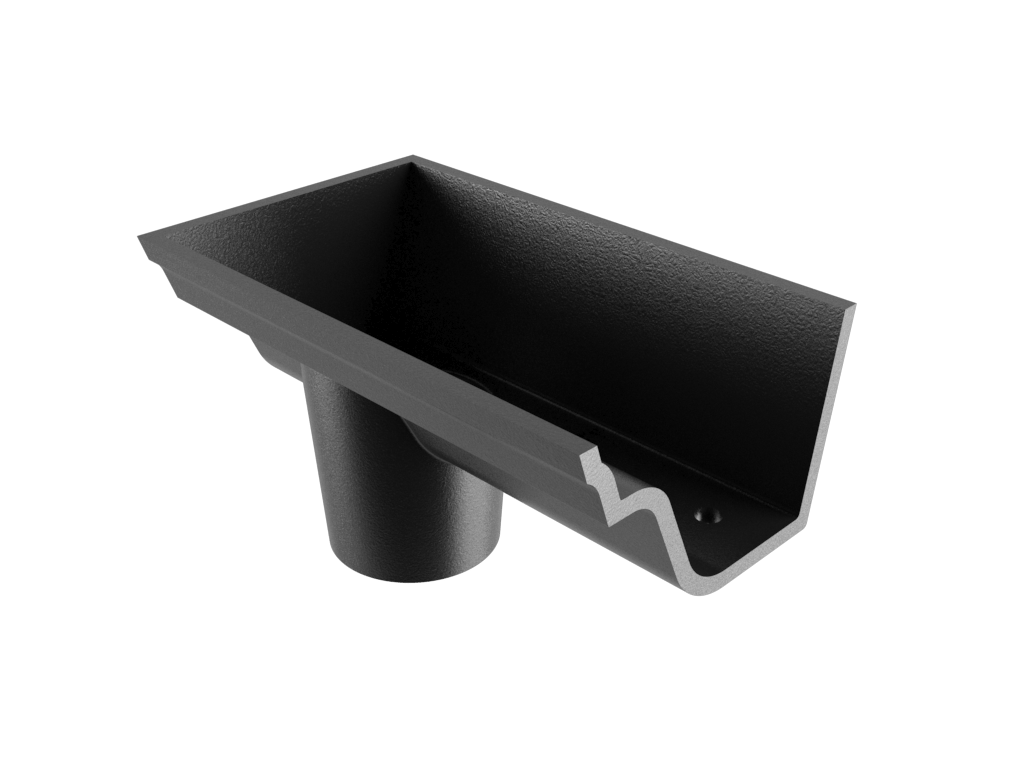 4.5" Notts Pattern Ogee Gutter Dropend Outlet 3" Internal Painted - Trade Warehouse