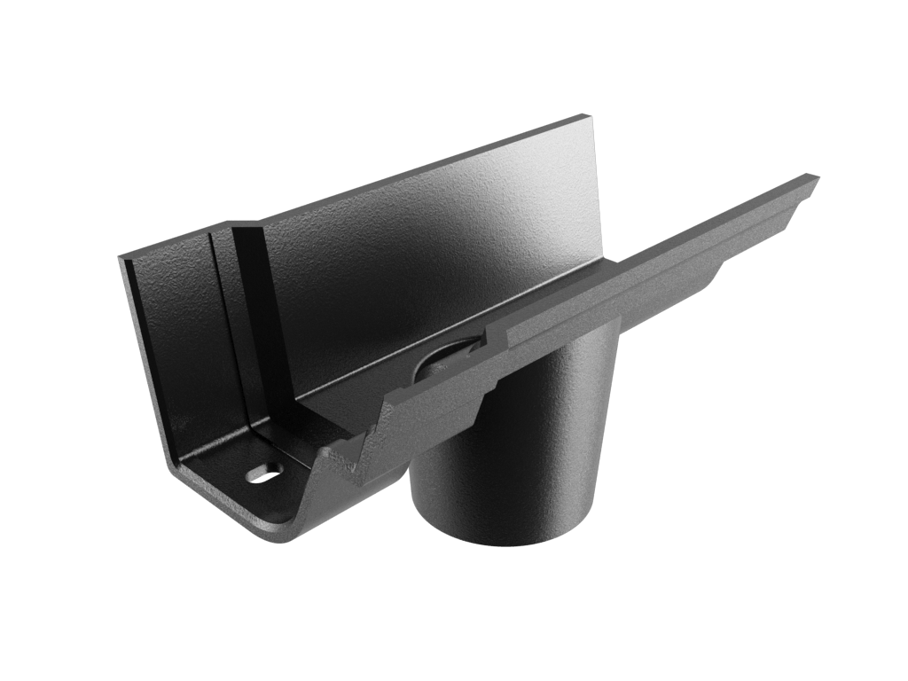 4.5" Notts Pattern Ogee Gutter Running Outlet 3" Painted - Trade Warehouse