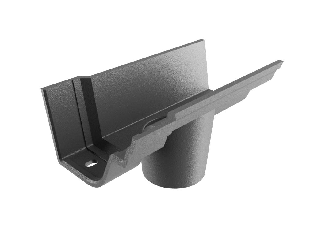 4.5" Notts Pattern Ogee Gutter Running Outlet 3" Primed - Trade Warehouse