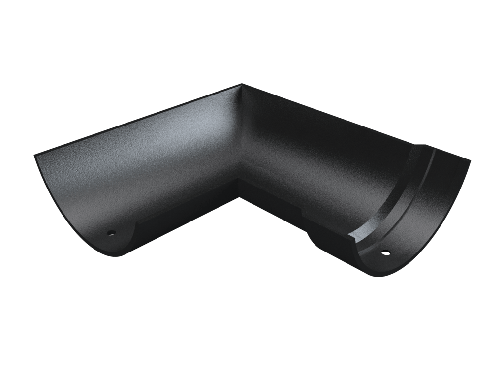 4.5" Plain Half Round Gutter 90 Degree Angle Painted - Trade Warehouse