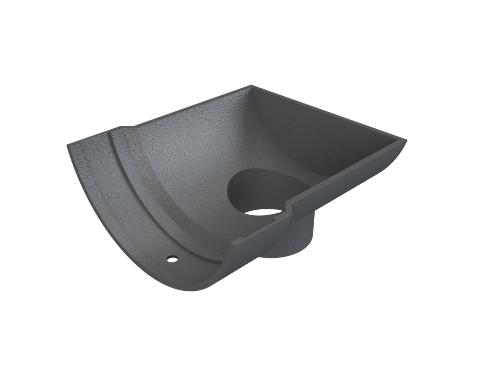 4.5" Plain Half Round Gutter Dropend Outlet 3" External Primed - Trade Warehouse