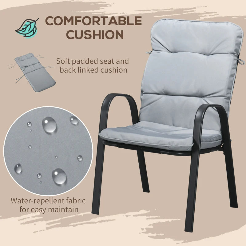 Black 5 Piece Outdoor Square Dining Set