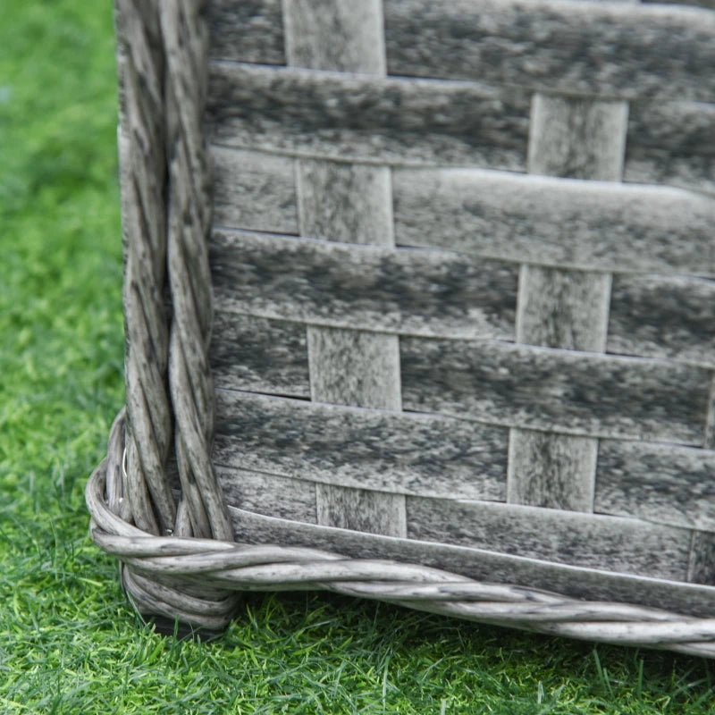 8 Seater Grey Rattan Dining Set With Table