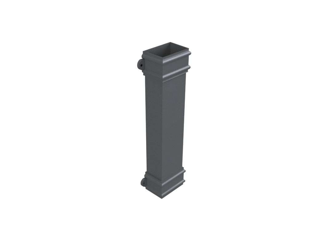 4x3" Rectangular Eared Double Collared Downpipe x 3ft Primed - Trade Warehouse