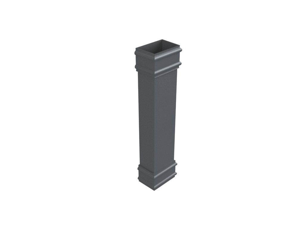 4x3" Rectangular Uneared Double Collared Downpipe x 3ft Primed - Trade Warehouse