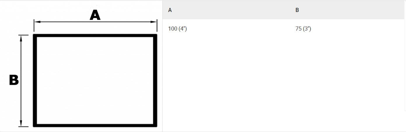4x3" Rectangular Uneared Offset 6" Projection Primed - Trade Warehouse