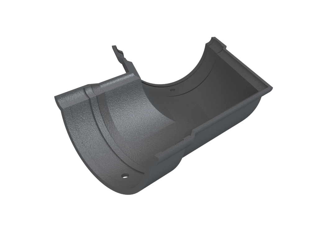 5" Beaded Half Round Gutter 120 Degree Angle Primed - Trade Warehouse