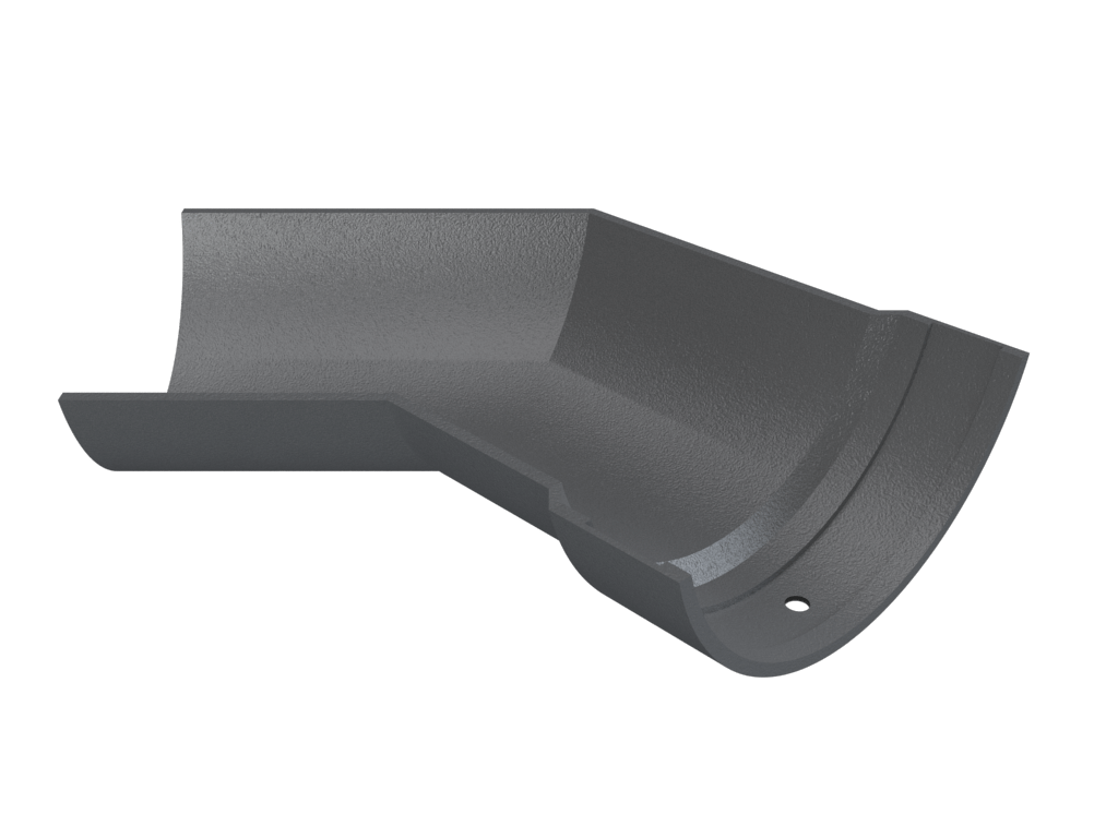 5" Plain Half Round Gutter 135 Degree Angle Primed - Trade Warehouse