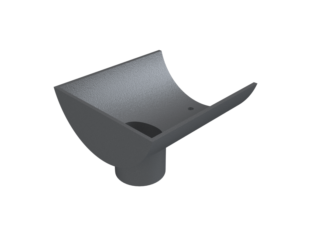 5" Plain Half Round Gutter Dropend Outlet 2.5" Internal Primed - Trade Warehouse