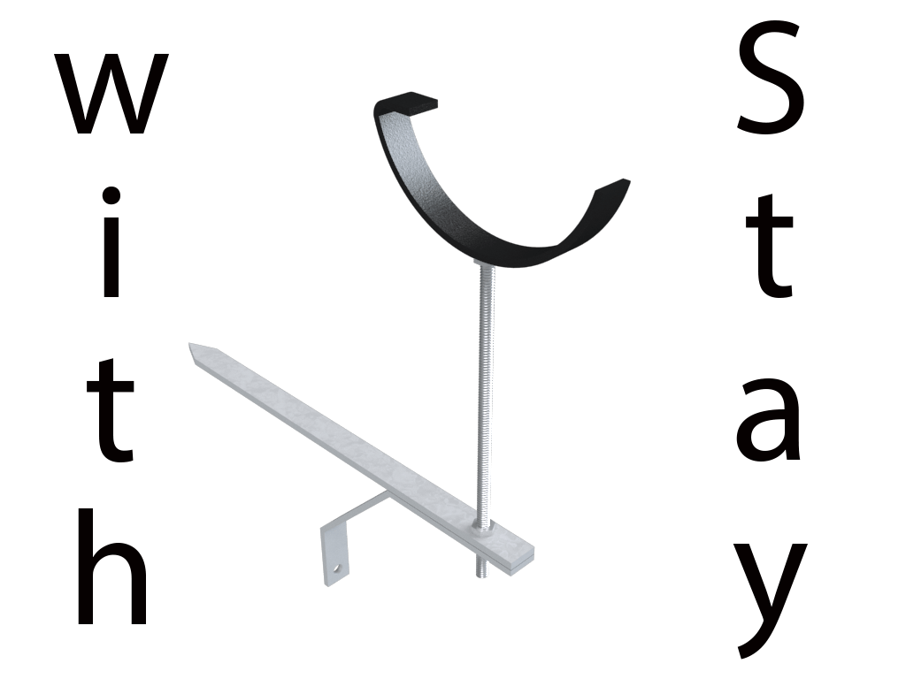 5" Plain Half Round Gutter Rise & Fall Bracket + 13" Stay Painted - Trade Warehouse