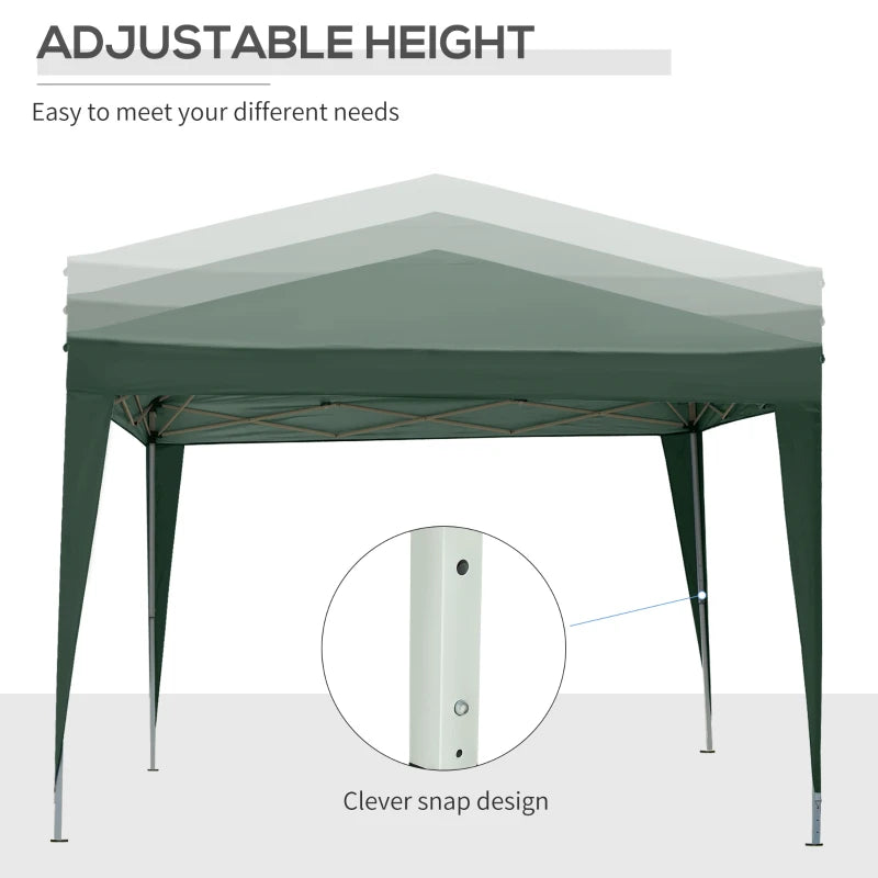 3m x 3m Pop Up Gazebo - Green - With Free Carry Bag