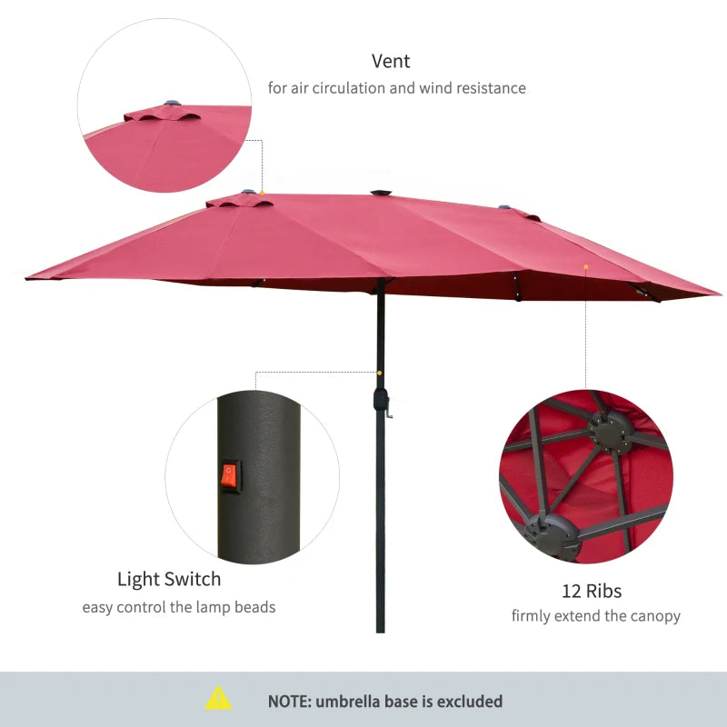 2.5H x 2.95m Parasol With Cross Base & Aluminium Frame