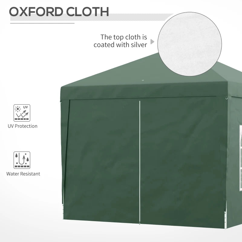 3m x 3m Pop Up Gazebo - Green - With Free Carry Bag