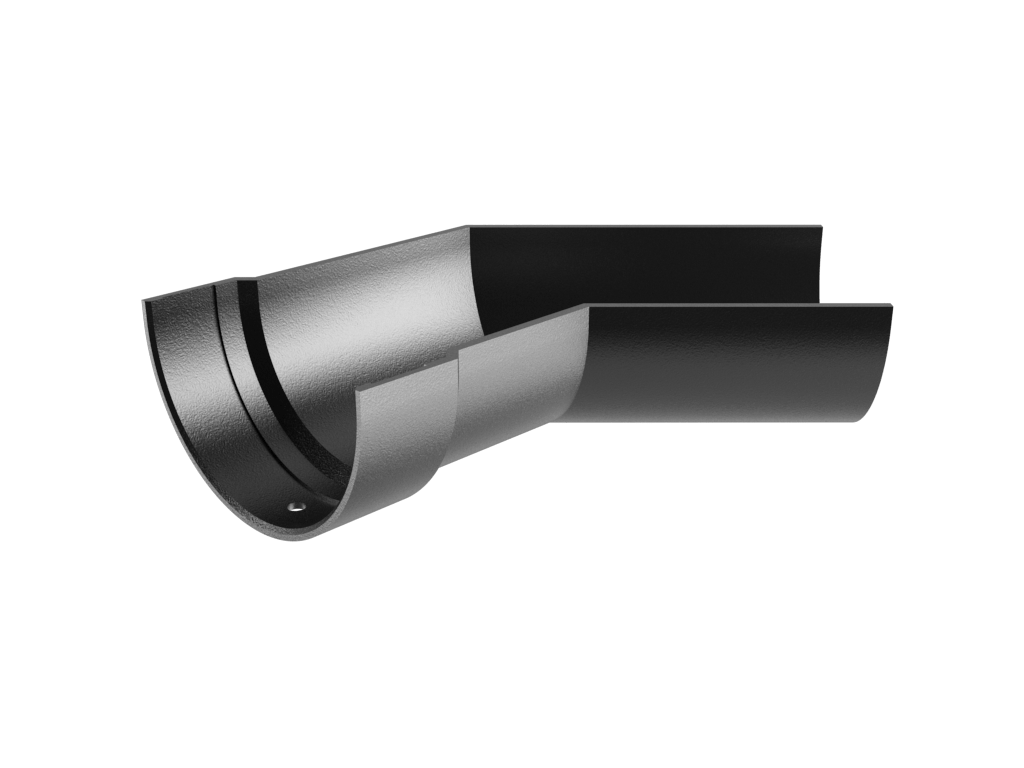 5x3" Deepflow Half Round Gutter 135 Degree Angle Painted - Trade Warehouse