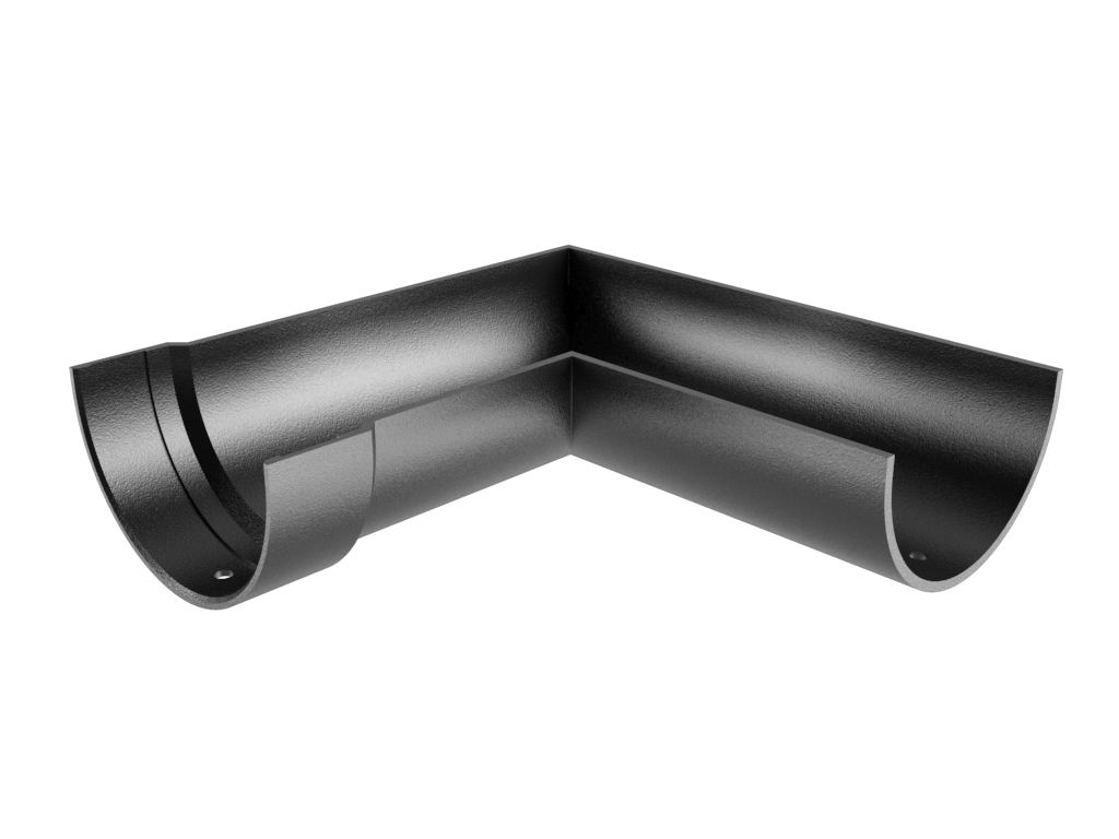 5x3" Deepflow Half Round Gutter 90 Degree Angle Painted - Trade Warehouse